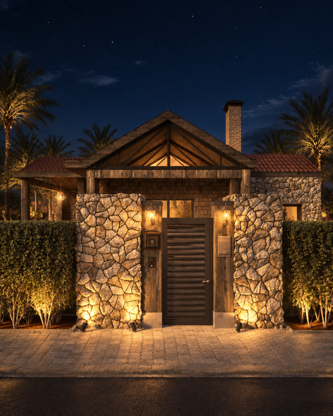 Rayan West Phase Three villa with a stone entrance: the best investment in Egypt for families